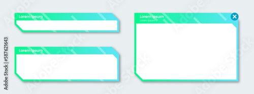 Futuristic lower third and pop up illustration. Video overlay element.