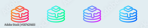 Pancake line icon in gradient colors. Butter syrup signs vector illustration.