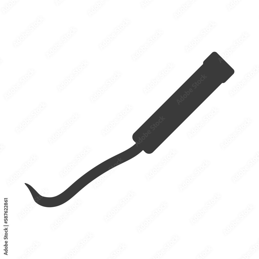 Crochet hook for knitting reinforcement glyph icon isolated on white background.Vector illustration. Crochet hook for knitting reinforcement glyph icon isolated on white background.Vector illustration.
