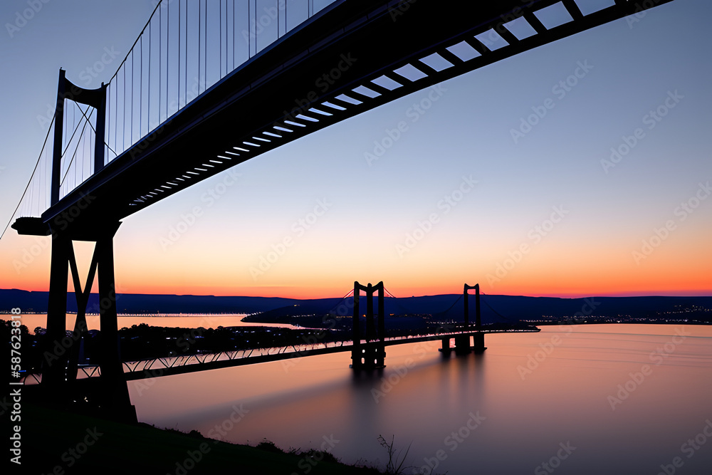 Low Angle View Of Silhouette Bridge Against Sky At Dusk Low Angle View Of Silhouette Bridge Against Sky At Dusk