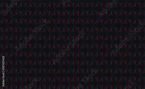 Illustration of Striking Red and Black Background Patterned with A Row of Geometric Shapes. Ideal for Adding Visual Interest to Digital and Print Projects with A Bold and Modern Aesthetic.