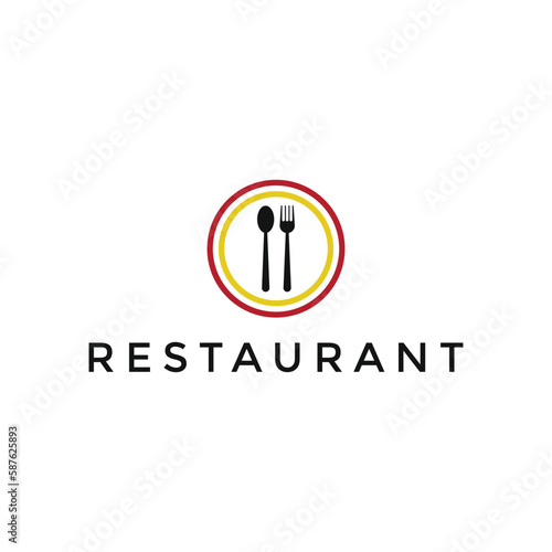spoon and fork symbol graphic vector illustration great logo for restaurant
