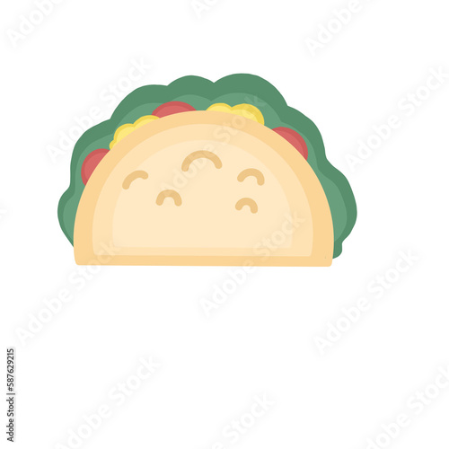 A delicious fresh taco with tomato and cheese inside