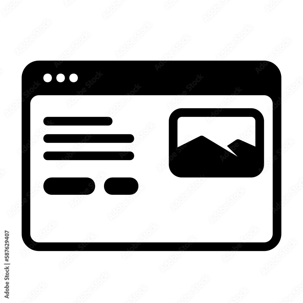 webpage glyph style icon webpage glyph style icon