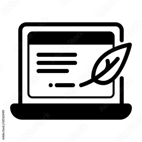 blogging glyph style icon