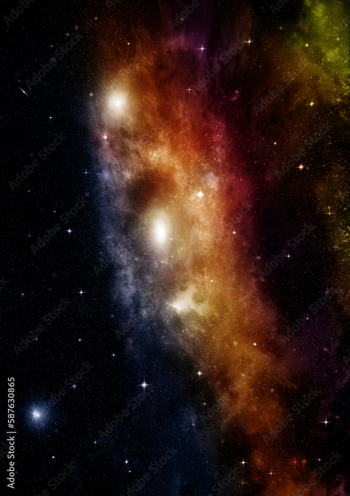 galaxy in a free space. 3D rendering