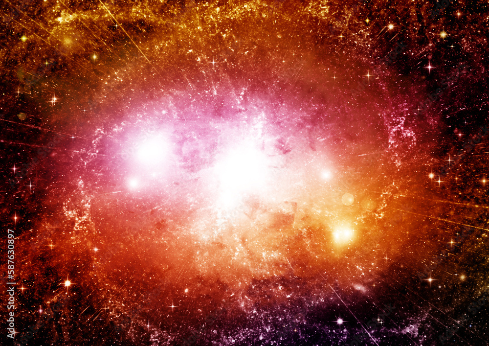 galaxy in a free space. 3D rendering