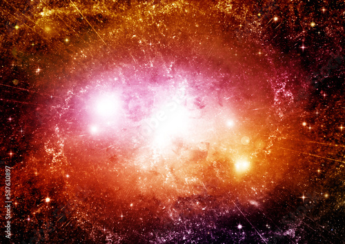 Obraz na płótnie galaxy in a free space. 3D rendering w salonie