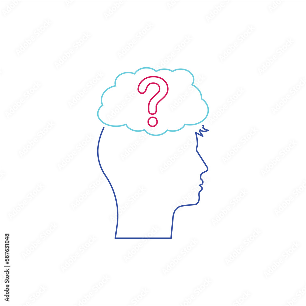Neon Question Head Neon Question Head