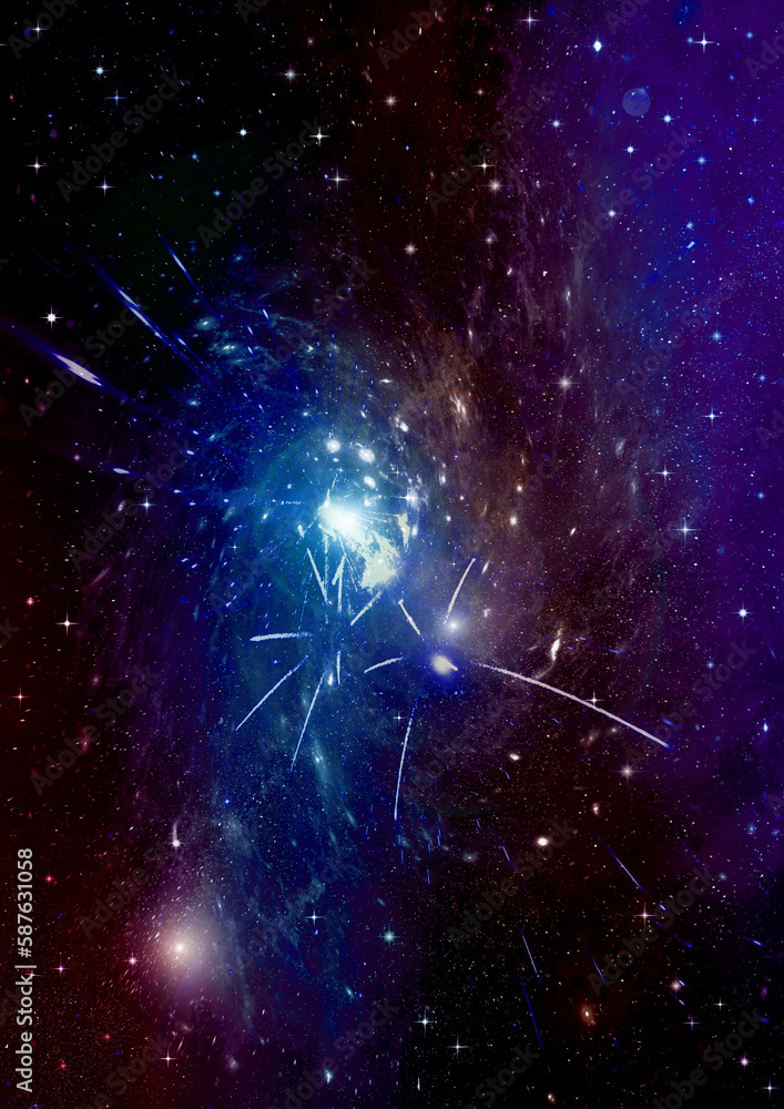 galaxy in a free space. 3D rendering