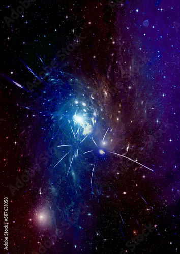 Obraz na płótnie galaxy in a free space. 3D rendering w salonie