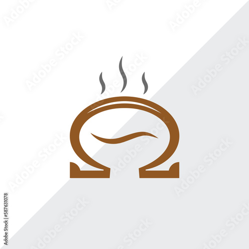 Omega Symbol and Coffee Logo