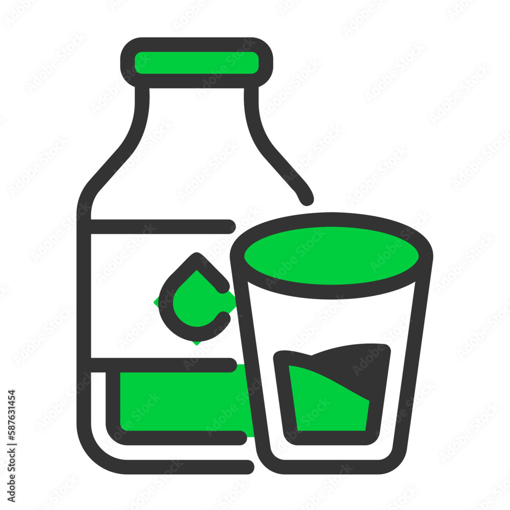 milk filled outline colored icon milk filled outline colored icon