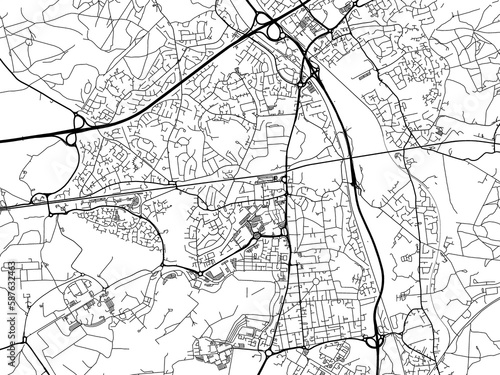 Road map of the city of Farnborough the United Kingdom on a white background.