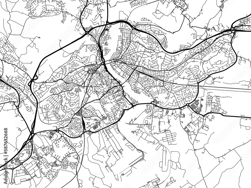 Naklejka premium Road map of the city of Newport the United Kingdom on a white background.