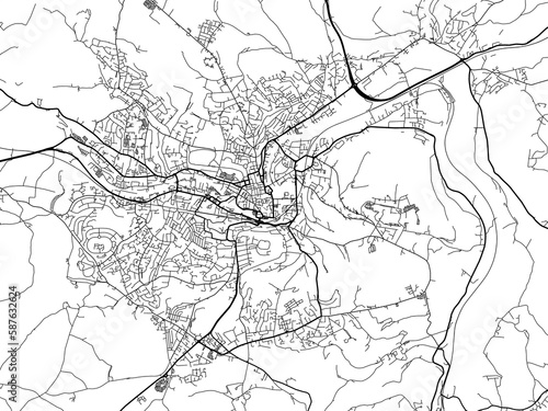Road map of the city of  Bath the United Kingdom on a white background.