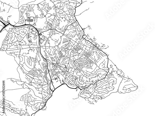 Road map of the city of Torquay the United Kingdom on a white background.
