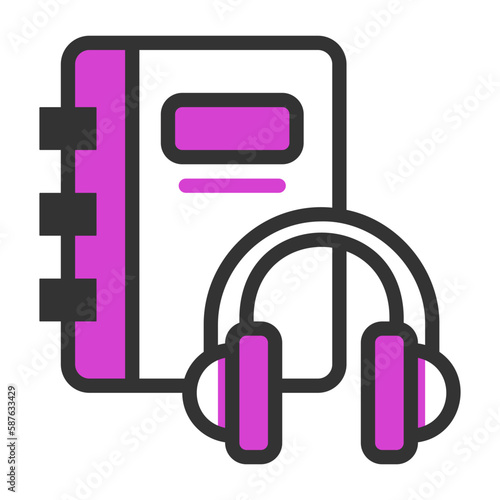 audiobook filled outline colored icon