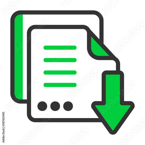download filled outline colored icon