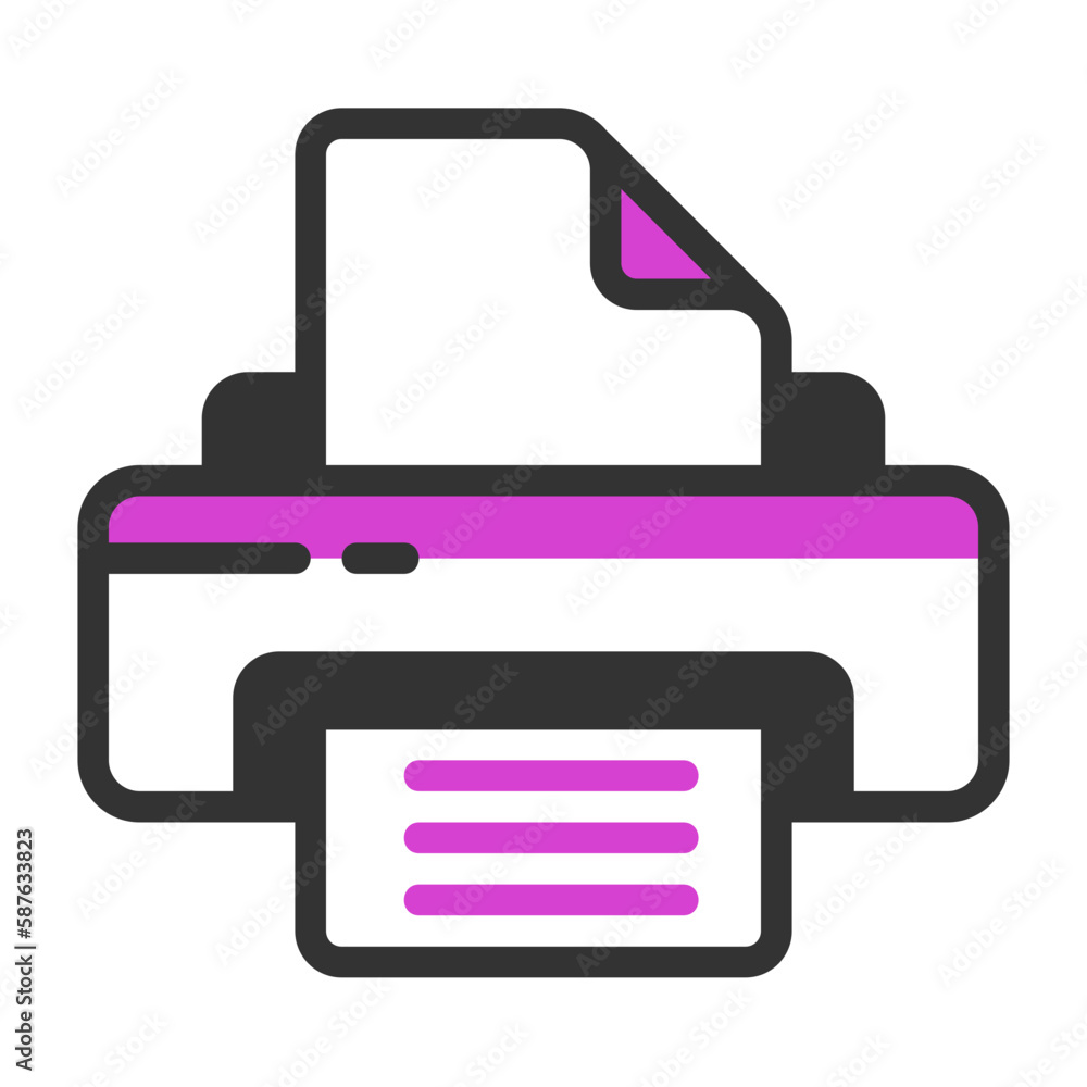 printer filled outline colored icon printer filled outline colored icon