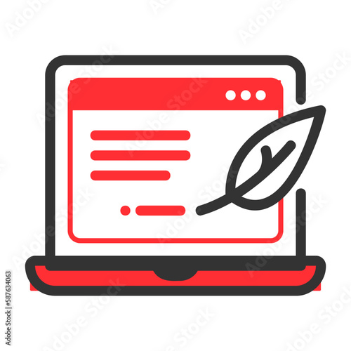 blogging filled outline colored icon