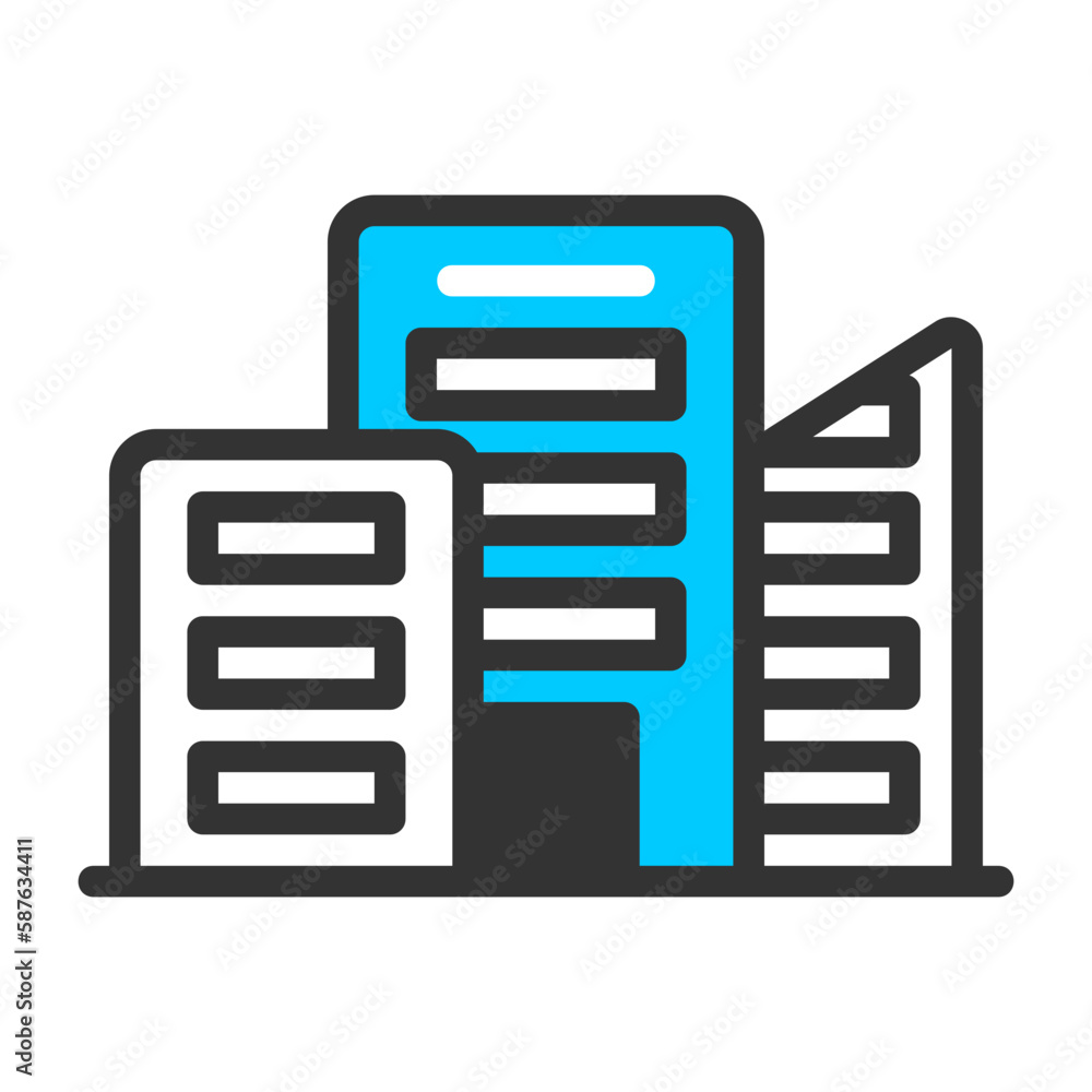 buildings filled outline colored icon buildings filled outline colored icon