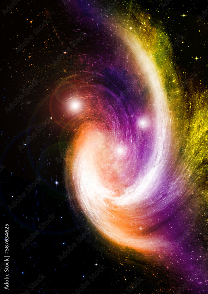 galaxy in a free space. 3D rendering