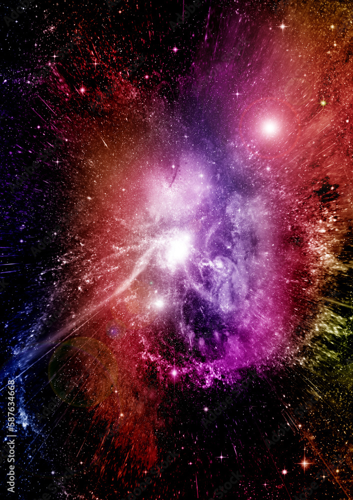 galaxy in a free space. 3D rendering