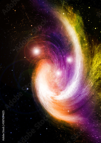 Obraz na płótnie galaxy in a free space. 3D rendering w salonie