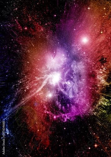 Obraz na płótnie galaxy in a free space. 3D rendering w salonie