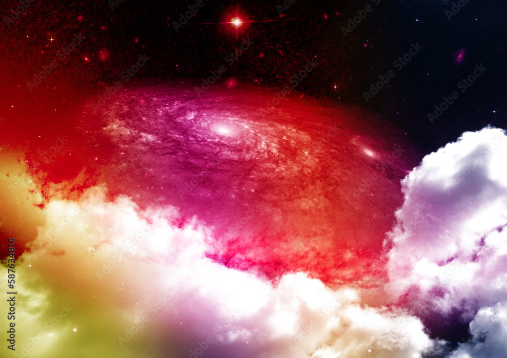 galaxy in a free space. 3D rendering