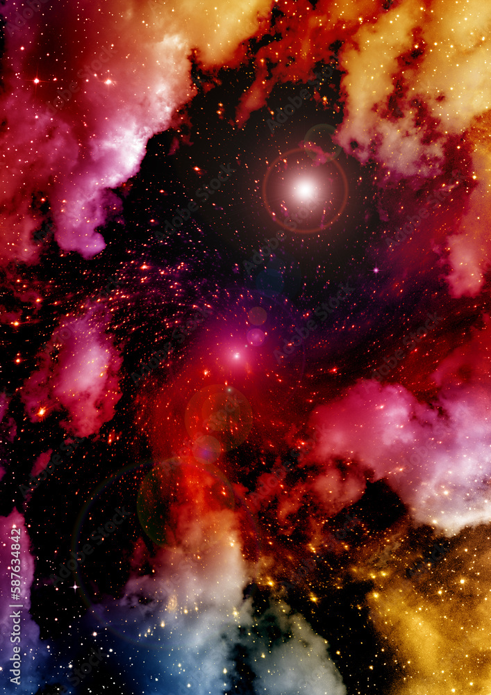 galaxy in a free space. 3D rendering