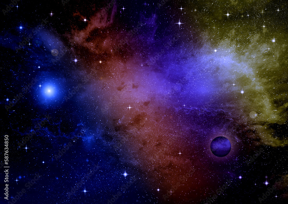 galaxy in a free space. 3D rendering