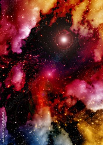 galaxy in a free space. 3D rendering