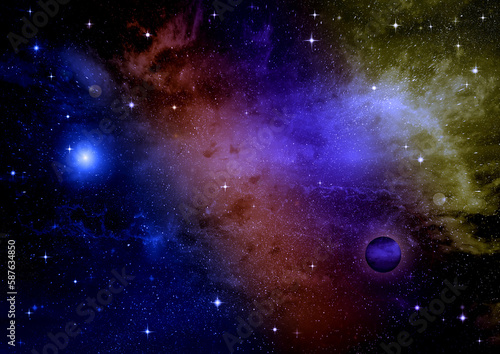 Obraz na płótnie galaxy in a free space. 3D rendering w salonie