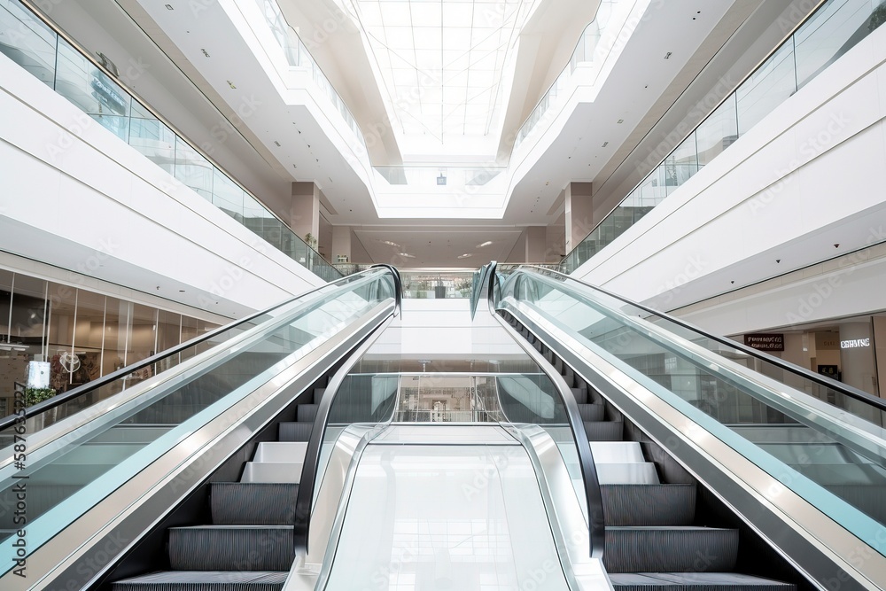 Fototapeta premium Shopping Center Interior Space.AI technology generated image