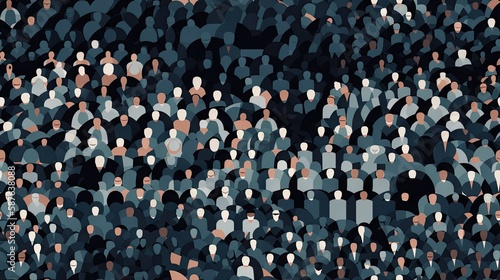 abstract crowd made of circles in a stadium.generative ai.