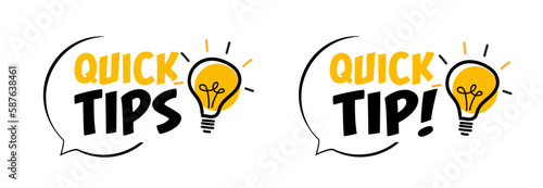Quick tip, Quick tips on speech bubble