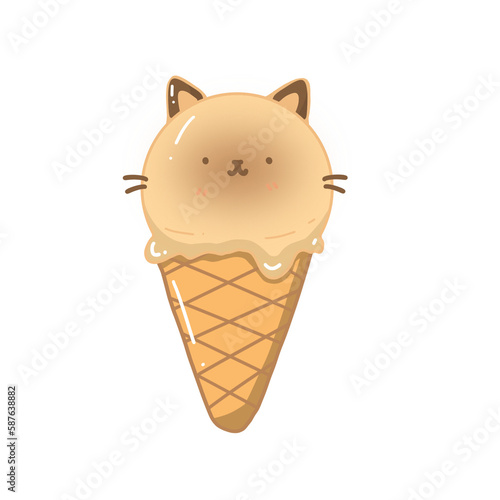 Ice cream Siamese cat