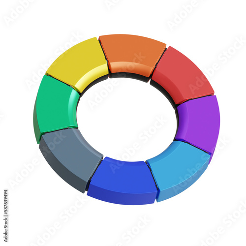 3d rendered color wheels perfect for design project