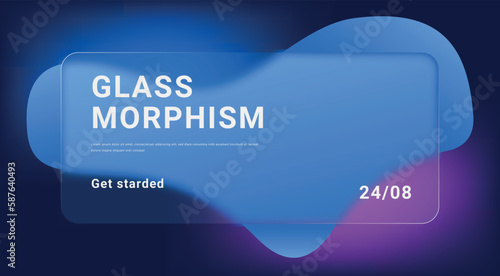 Glassmorphism layout template, blurred banner design, realistic glass blurred effect with set of transparent, vector illustration
