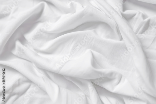 Closeup of rippled white silk fabric,white fabric draped in soft waves