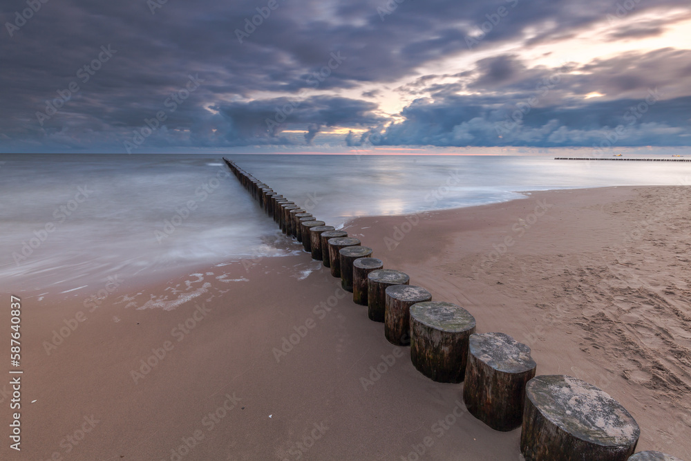Fototapeta premium Beautiful view of Polish Baltic Sea at Niechorze.