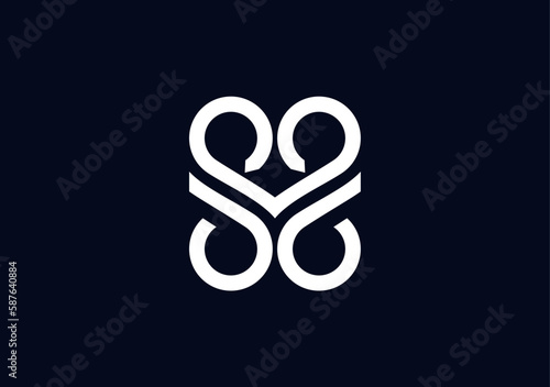 Letter S double ring line logo