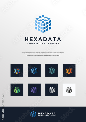 Hexadata - Hexagon logo Digital Data