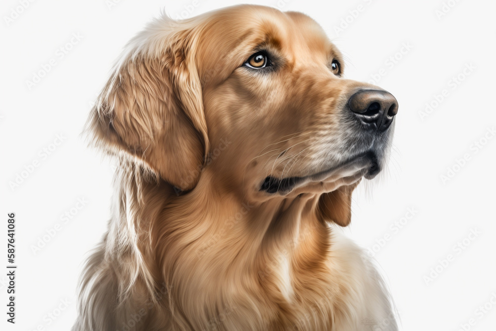 Capturing the Charm of the Loyal and Affectionate Golden Retriever on a White Background Capturing the Charm of the Loyal and Affectionate Golden Retriever on a White Background