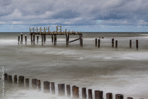 Beautiful view of Polish Baltic Sea at Uniescie.