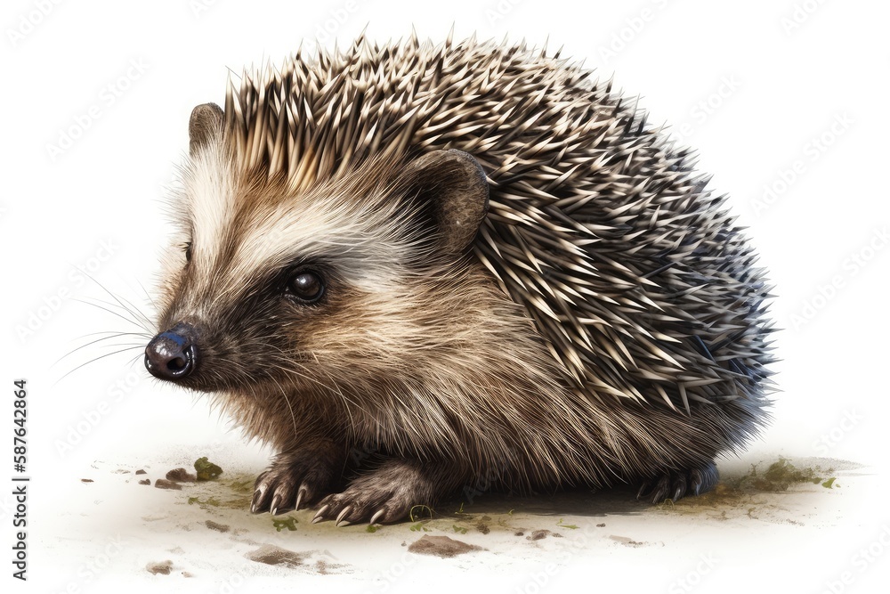Fototapeta premium hedgehog on white background