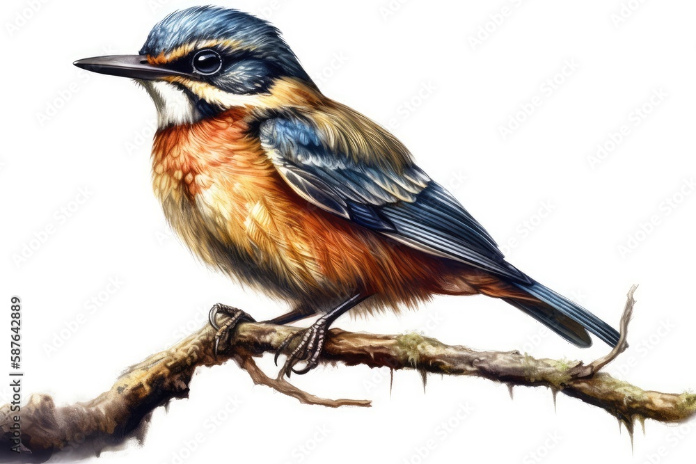 Naklejka premium common kingfisher isolated on white