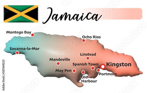 Jamaica, Fläche und Flagge